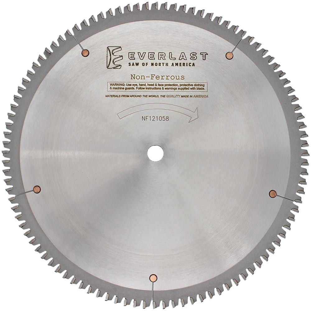 12″ Non-Ferrous Metal Cutting Saw Blade - NF121058 - Everlast Saw of ...