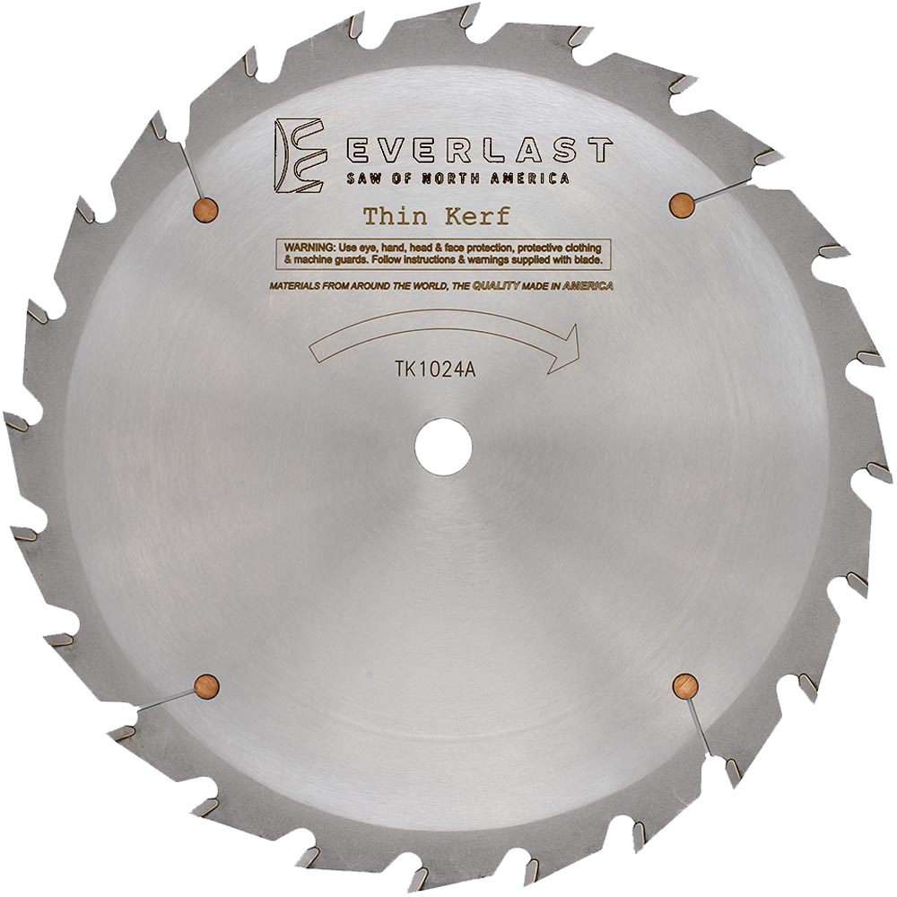 10″ Thin Kerf Saw Blade - TK1024A, TK1024T - Everlast Saw of North America